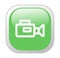 Glassy Green Square Video Camera Icon