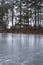 Glassy Ice Covered Pond at the Edge of the Tree Lines