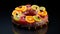 Glassy Translucent Fruit Dessert Cake: A Donut Of Cut Citrus Fruits