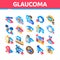 Glaucoma Ophthalmology Isometric Icons Set Vector