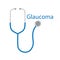 Glaucoma word and stethoscope icon