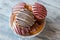 Glazed biscuits in a bowl.