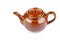 Glazed brown ceramic teapot isolated on white