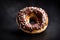 Glazed Donut doughnut closeup isolated isolated on dark background. display, whole and side view. full view. closeup view