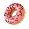 Glazed donut or doughnut with sprinkles 3d rendering