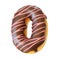 Glazed donut font 3d rendering number 0