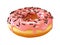 Glazed donut, pink frosting doughnut and sprinkles 3d rendering