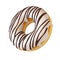 Glazed donut, white frosting doughnut 3d rendering