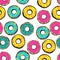 Glazed doughnut seamless pattern pop art