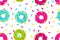 Glazed doughnut seamless pattern pop art style