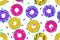 Glazed doughnut seamless pattern pop art style