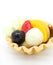 Glazed fruit tart on a white background