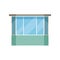 Glazed modern balcony vector Illustration on a white background