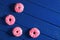 Glazed pink donuts