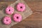 Glazed pink donuts