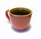 Glazed pottery coffee cup with coffee