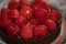 Glazed raspberries on a chocolate torte