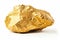 Gleaming gold nugget isolated on a clean white background for a captivating and luxurious visual.