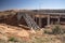 Glen Canyon Dam dam bridge from the Carl Hayden Visitor Centre Page Arizona