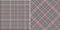 Glen check plaid pattern in black, red, white. Seamless simple tartan vector illustration set for jacket, skirt, dress, blanket.