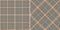 Glen check plaid pattern for spring autumn winter. Seamless pixel textured tartan tweed plaid in black, orange, beige for dress.