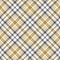 Glen pattern for textile print. Seamless check plaid tartan background in gold, grey, and white.