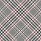 Glen pattern vector. Seamless black, pink, off white tartan check plaid.