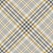 Glen plaid pattern vector in grey and gold. Seamless check plaid for modern textile print.