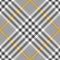Glen plaid pattern vector in grey, yellow, white.