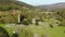 Glendalogh from above - flight over the famous landmark in the Irish Wicklow mountains