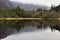 Glendalough lower lake mirror scene, peaceful, tranquil