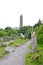 Glendalough Round Tower and cemetery, Ireland