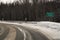 Glenn Hwy highway before a snowstorm close to Palmer on the way to Matanuska glacier from Anchorage, in Alaska. Granite Creek si