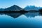 Glenorchy lagoon landscape with snow covered mountains