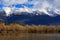 The Glenorchy Lagoon in the South Island of New Zealand, and the Southern Alps