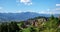 Gliczarow Gorny, Poland, Tatra mountain range scenic landscape, high resolution panorama, Giewont summit, guest houses