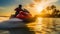 Glide of Freedom: Jet Ski Racing through Tropical Paradise