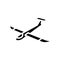 glider airplane aircraft glyph icon vector illustration