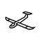 glider airplane aircraft line icon vector illustration