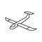 glider airplane aircraft line icon vector illustration