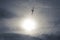 Glider flying upon the lake