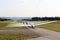 Gliders sailplanes ready for takeoff on Wasserkuppe airfield in Rhön Mountains.