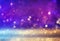 Glimmering Abstract Background: Silver, Purple, Blue, and Gold Sparkling Lights