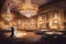 Glimmering Grandeur: Opulent Ballroom with Crystal Chandelier and Gold Accents