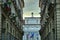 Glimpse of ancient downtown baroque style buildings Turin Italy