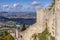 A glimpse of the ancient walls of the fortified city of San Marino in the homonymous Republic