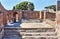 Glimpse of the archaeological Roman empire ruins in Ancient Ostia - Rome