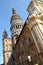 Glimpse of the basilica of San Gaudenzio, Novara, Italy