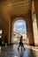 Glimpse of Castle square from historic iconic arcades at Rome street