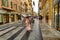 Glimpse of downtown street of turistic destination of Ligurian Riviera Sanremo